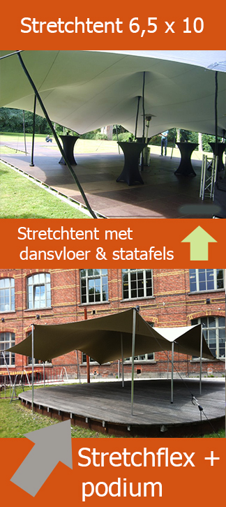 Foto stretchtent 6 en half bij 10 meter